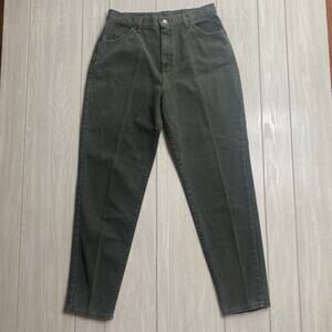 Lee Riveted Denim Women's Vintage Olive Green Cotton Mom Jeans Size 12 Short